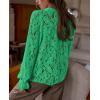 imagePRETTYGARDEN Womens Dressy Casual Lace Blouse Long Sleeve Button Up Shirts Tops Spring Fall Fashion ClothesGreen