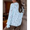 imagePRETTYGARDEN Womens Dressy Casual Lace Blouse Long Sleeve Button Up Shirts Tops Spring Fall Fashion ClothesLight Blue