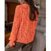 imagePRETTYGARDEN Womens Dressy Casual Lace Blouse Long Sleeve Button Up Shirts Tops Spring Fall Fashion ClothesOrange