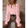 imagePRETTYGARDEN Womens Dressy Casual Lace Blouse Long Sleeve Button Up Shirts Tops Spring Fall Fashion ClothesPink