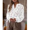 imagePRETTYGARDEN Womens Dressy Casual Lace Blouse Long Sleeve Button Up Shirts Tops Spring Fall Fashion ClothesWhite