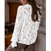 imagePRETTYGARDEN Womens Dressy Casual Lace Blouse Long Sleeve Button Up Shirts Tops Spring Fall Fashion ClothesWhite