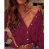 imagePRETTYGARDEN Womens Dressy Casual Lace Blouse Long Sleeve Button Up Shirts Tops Spring Fall Fashion ClothesWine Red
