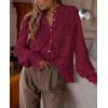 imagePRETTYGARDEN Womens Dressy Casual Lace Blouse Long Sleeve Button Up Shirts Tops Spring Fall Fashion ClothesWine Red