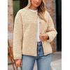imagePRETTYGARDEN Womens Faux Fur Coat 2025 Fall Fuzzy Fleece Button up Shearling Cropped Jackets Winter Trendy OuterwearBeige