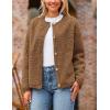 imagePRETTYGARDEN Womens Faux Fur Coat 2025 Fall Fuzzy Fleece Button up Shearling Cropped Jackets Winter Trendy OuterwearBrown