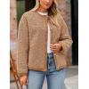 imagePRETTYGARDEN Womens Faux Fur Coat 2025 Fall Fuzzy Fleece Button up Shearling Cropped Jackets Winter Trendy OuterwearCamel