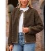 imagePRETTYGARDEN Womens Faux Fur Coat 2025 Fall Fuzzy Fleece Button up Shearling Cropped Jackets Winter Trendy OuterwearCoffee
