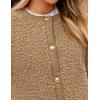 imagePRETTYGARDEN Womens Faux Fur Coat 2025 Fall Fuzzy Fleece Button up Shearling Cropped Jackets Winter Trendy OuterwearKhaki