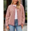 imagePRETTYGARDEN Womens Faux Fur Coat 2025 Fall Fuzzy Fleece Button up Shearling Cropped Jackets Winter Trendy OuterwearPink