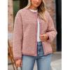 imagePRETTYGARDEN Womens Faux Fur Coat 2025 Fall Fuzzy Fleece Button up Shearling Cropped Jackets Winter Trendy OuterwearPink