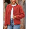 imagePRETTYGARDEN Womens Faux Fur Coat 2025 Fall Fuzzy Fleece Button up Shearling Cropped Jackets Winter Trendy OuterwearRed