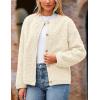 imagePRETTYGARDEN Womens Faux Fur Coat 2025 Fall Fuzzy Fleece Button up Shearling Cropped Jackets Winter Trendy OuterwearWhite