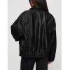 imagePRETTYGARDEN Womens Faux Leather Motorcycle Jacket Trendy Fall Spring Clothes Oversized Zip Up Winter Coat OuterwearBlack