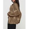 imagePRETTYGARDEN Womens Faux Leather Motorcycle Jacket Trendy Fall Spring Clothes Oversized Zip Up Winter Coat OuterwearKhaki