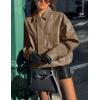 imagePRETTYGARDEN Womens Faux Leather Motorcycle Jacket Trendy Fall Spring Clothes Oversized Zip Up Winter Coat OuterwearKhaki