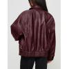 imagePRETTYGARDEN Womens Faux Leather Motorcycle Jacket Trendy Fall Spring Clothes Oversized Zip Up Winter Coat OuterwearWine Red
