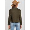 imagePRETTYGARDEN Womens Faux Suede Jackets 2025 Fashion Fall Clothes Long Sleeve Open Front Cropped Coat OutwearArmy Green