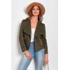 imagePRETTYGARDEN Womens Faux Suede Jackets 2025 Fashion Fall Clothes Long Sleeve Open Front Cropped Coat OutwearArmy Green