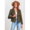 imagePRETTYGARDEN Womens Faux Suede Jackets 2025 Fashion Fall Clothes Long Sleeve Open Front Cropped Coat OutwearArmy Green
