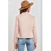 imagePRETTYGARDEN Womens Faux Suede Jackets 2025 Fashion Fall Clothes Long Sleeve Open Front Cropped Coat OutwearBeige Apricot