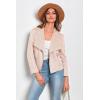 imagePRETTYGARDEN Womens Faux Suede Jackets 2025 Fashion Fall Clothes Long Sleeve Open Front Cropped Coat OutwearBeige Apricot