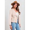 imagePRETTYGARDEN Womens Faux Suede Jackets 2025 Fashion Fall Clothes Long Sleeve Open Front Cropped Coat OutwearBeige Apricot