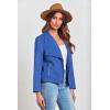 imagePRETTYGARDEN Womens Faux Suede Jackets 2025 Fashion Fall Clothes Long Sleeve Open Front Cropped Coat OutwearBlue