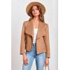 imagePRETTYGARDEN Womens Faux Suede Jackets 2025 Fashion Fall Clothes Long Sleeve Open Front Cropped Coat OutwearCamel