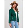 imagePRETTYGARDEN Womens Faux Suede Jackets 2025 Fashion Fall Clothes Long Sleeve Open Front Cropped Coat OutwearDark Green
