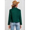 imagePRETTYGARDEN Womens Faux Suede Jackets 2025 Fashion Fall Clothes Long Sleeve Open Front Cropped Coat OutwearDark Green