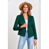 imagePRETTYGARDEN Womens Faux Suede Jackets 2025 Fashion Fall Clothes Long Sleeve Open Front Cropped Coat OutwearDark Green
