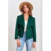 imagePRETTYGARDEN Womens Faux Suede Jackets 2025 Fashion Fall Clothes Long Sleeve Open Front Cropped Coat OutwearDark Green