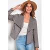 imagePRETTYGARDEN Womens Faux Suede Jackets 2025 Fashion Fall Clothes Long Sleeve Open Front Cropped Coat OutwearGrey