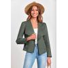imagePRETTYGARDEN Womens Faux Suede Jackets 2025 Fashion Fall Clothes Long Sleeve Open Front Cropped Coat OutwearLight Green