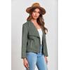 imagePRETTYGARDEN Womens Faux Suede Jackets 2025 Fashion Fall Clothes Long Sleeve Open Front Cropped Coat OutwearLight Green
