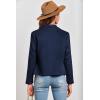 imagePRETTYGARDEN Womens Faux Suede Jackets 2025 Fashion Fall Clothes Long Sleeve Open Front Cropped Coat OutwearNavy