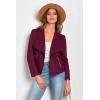 imagePRETTYGARDEN Womens Faux Suede Jackets 2025 Fashion Fall Clothes Long Sleeve Open Front Cropped Coat OutwearPurple Red