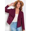 imagePRETTYGARDEN Womens Faux Suede Jackets 2025 Fashion Fall Clothes Long Sleeve Open Front Cropped Coat OutwearPurple Red