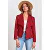 imagePRETTYGARDEN Womens Faux Suede Jackets 2025 Fashion Fall Clothes Long Sleeve Open Front Cropped Coat OutwearRed