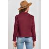 imagePRETTYGARDEN Womens Faux Suede Jackets 2025 Fashion Fall Clothes Long Sleeve Open Front Cropped Coat OutwearWine Red