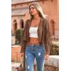 imagePRETTYGARDEN Womens Fringe Faux Suede Leather Jackets Fall Fashion 2025 Tassel Motorcycle Cropped CoatsCoffee