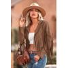 imagePRETTYGARDEN Womens Fringe Faux Suede Leather Jackets Fall Fashion 2025 Tassel Motorcycle Cropped CoatsCoffee