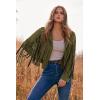 imagePRETTYGARDEN Womens Fringe Faux Suede Leather Jackets Fall Fashion 2025 Tassel Motorcycle Cropped CoatsDark Army Green