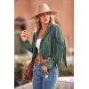imagePRETTYGARDEN Womens Fringe Faux Suede Leather Jackets Fall Fashion 2025 Tassel Motorcycle Cropped CoatsGreen