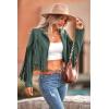 imagePRETTYGARDEN Womens Fringe Faux Suede Leather Jackets Fall Fashion 2025 Tassel Motorcycle Cropped CoatsGreen