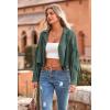 imagePRETTYGARDEN Womens Fringe Faux Suede Leather Jackets Fall Fashion 2025 Tassel Motorcycle Cropped CoatsGreen