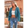 imagePRETTYGARDEN Womens Fringe Faux Suede Leather Jackets Fall Fashion 2025 Tassel Motorcycle Cropped CoatsLake Blue