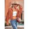 imagePRETTYGARDEN Womens Fringe Faux Suede Leather Jackets Fall Fashion 2025 Tassel Motorcycle Cropped CoatsOrange