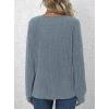 imagePRETTYGARDEN Womens Long Sleeve Henley Shirts 2025 Fall Casual Ribbed Tunic Tops Lightweight Sweaters Fashion ClothingBlue